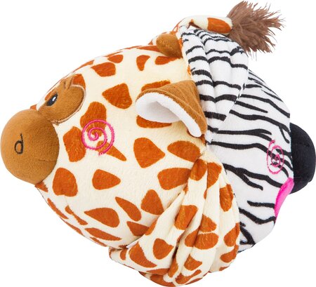 Peluche en Tissu très Doux réversible, Elle Fait apparaître Une tête Girafe ou de zèbre au Choix