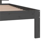 vidaXL Cadre de lit Gris Bois de pin massif 100x200 cm
