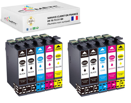 10 cartouche d'encre compatibles avec epson 29xl b4c2m2y2