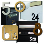 Numéro 2-Numéro adhésif pour boîtes aux lettres - Vinyle épais texturé, hauteur 50 mm - Bois Miel