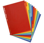 Intercalaires Carte Lustrée 400g 12 Positions - A4 - Couleurs Assorties - X 25 - Exacompta