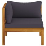vidaXL Canapé de jardin à 4 places avec coussin Bois d'acacia massif