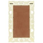 vidaXL Miroir sculpté à la main Blanc 80x50 cm Bois de manguier massif