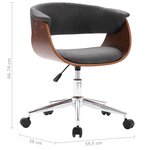 vidaXL Chaises pivotantes à manger lot de 2 gris tissu