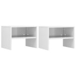 vidaXL 2 Pièces Tables de chevet Blanc brillant 40 x 30 x 30 cm Aggloméré