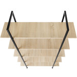 Tectake Etagère bibliothèque GLASGOW style industriel 106 x 34,5 x 179,5 cm - bois clair industriel