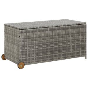 vidaXL Boîte de rangement de jardin Gris clair 120x65x61 cm Rotin