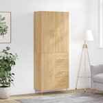 vidaXL Buffet haut Chêne sonoma 69 5x34x180 cm Bois d'ingénierie