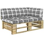 vidaXL Canapé d'angle palette de jardin vert bois de pin imprégné