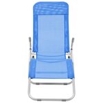vidaXL Chaises longues pliables 2 Pièces Textilène Bleu