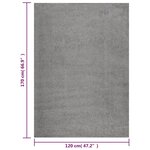 vidaXL Tapis shaggy à poils longs Gris 120x170 cm
