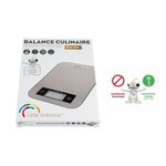LITTLE BALANCE 8169 Slim, Balance de cuisine électronique, 5 kg / 1 g, Plateau en verre trempé, Extra-plate, Inox