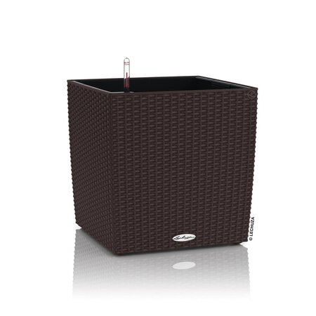 LECHUZA Jardinière CUBE Cottage 40 ALL-IN-ONE Moka