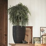Capi Pot à fleurs Nature Rib Élégant bas 46 x 58 cm Noir KBLR783