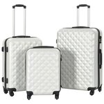 vidaXL Valise rigide 3 Pièces Argenté brillant ABS