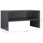 vidaXL Meuble TV Gris brillant 80 x 40 x 40 cm Aggloméré