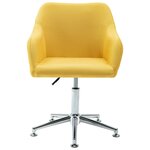 vidaXL Chaises pivotantes à manger lot de 2 jaune tissu