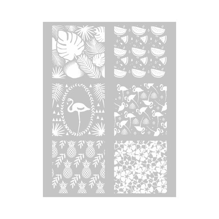 Silkscreen ecran de sérigraphie - monstera  flamant rose  ananas  hibiscus