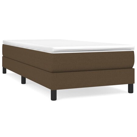 vidaXL Lit à sommier tapissier avec matelas Marron foncé 90x200 cm