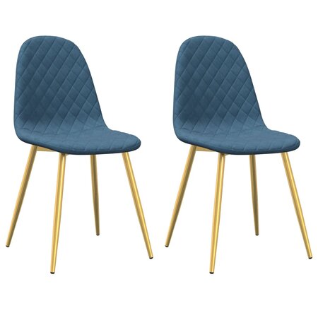 vidaXL Chaises à manger lot de 2 Bleu Velours