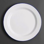 Assiette plate acier émaillé - 300 mm - lot de 6 - olympia -  - acier émaillé