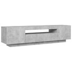 vidaXL Meuble TV avec lumières LED gris béton 160x35x40 cm