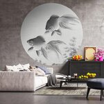WallArt Papier peint cercle Two Goldfish 142 5 cm