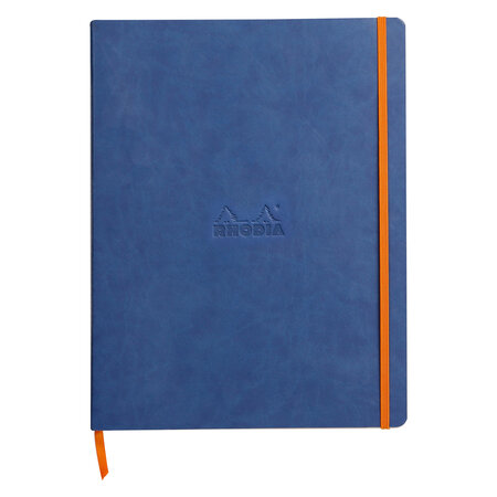 Cahier broché rhodiarama - a4+ 29 8 x 22 5 cm - blanc ligné - 160 pages - bleu