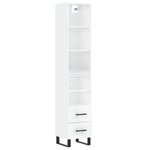 vidaXL Buffet haut Blanc brillant 34 5x34x180 cm Bois d'ingénierie