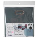 Boîte de rangement/tiroir pour meuble en tissu  31x31 cm - Bleu orage