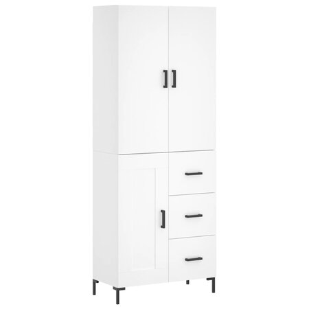 vidaXL Buffet haut Blanc 69 5x34x180 cm Bois d'ingénierie