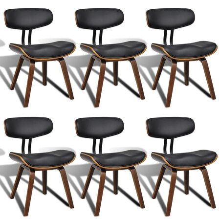 vidaXL Chaises à manger lot de 6 bois courbé et similicuir