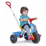 Tricycle Baby Trike 3 en 1 - bleu et jaune - FEBER - canne ajustable