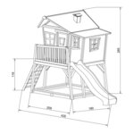 Axi maison de jeu avec toboggan max bois