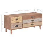 vidaXL Meuble TV avec 5 tiroirs 90 x 30 x 40 cm Bois de pin massif
