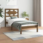 vidaXL Cadre de lit Marron miel Bois de pin massif 100x200 cm