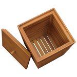 vidaXL Panier à linge 30x30x45 cm Bois de teck massif