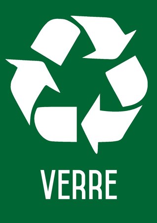 Autocollant vinyl - recyclage verre - l.210 x h.297 mm uttscheid