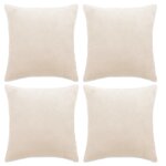 vidaXL Housses de coussin 4 Pièces Tissu 40x40 cm Blanc cassé