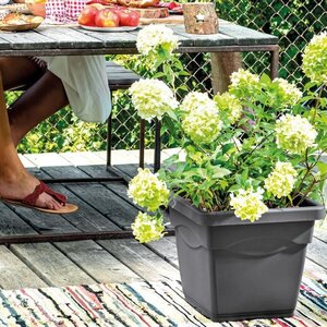 DEROMA Pot de fleurs carré Day R anthracite - Coloris gris anthracite - 32cm