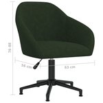 vidaXL Chaises pivotantes à manger lot de 4 vert foncé velours