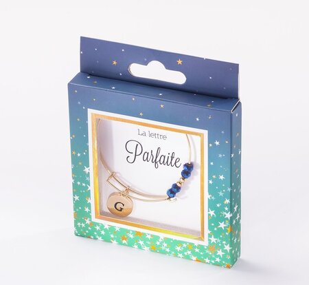 Bracelet  g avec perles bleues