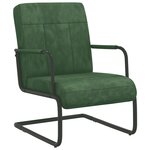 vidaXL Chaise cantilever Vert foncé Velours