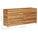vidaXL Lit surélevé 150x40x72 cm Bois massif de teck et acier
