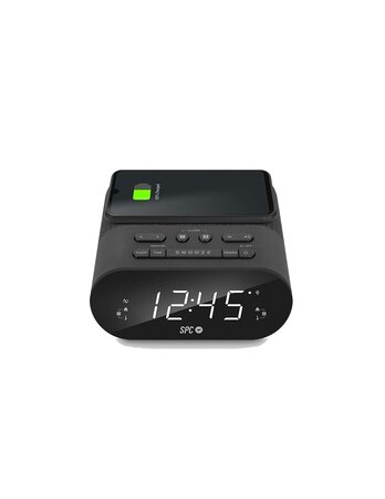 Radio-Réveil avec Chargeur sans Fil Noir - SPC