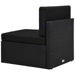 vidaXL Salon de jardin 4 Pièces Résine tressée Noir