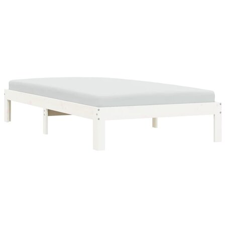 vidaXL Cadre de lit blanc 75x190 cm bois de pin massif