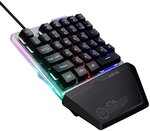 Ovegna SHK1 : Clavier pour Gamers à Une Main (One Hand) Mécanique, rétroéclairé 7 Couleurs, Base reforcée Aluminium, sous Windows 7/8/10, MacOS et Linux