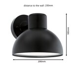 Eglo lampe murale d'extérieur entrimo noir