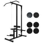 vidaXL Tour de musculation avec plaques de poids 40 kg